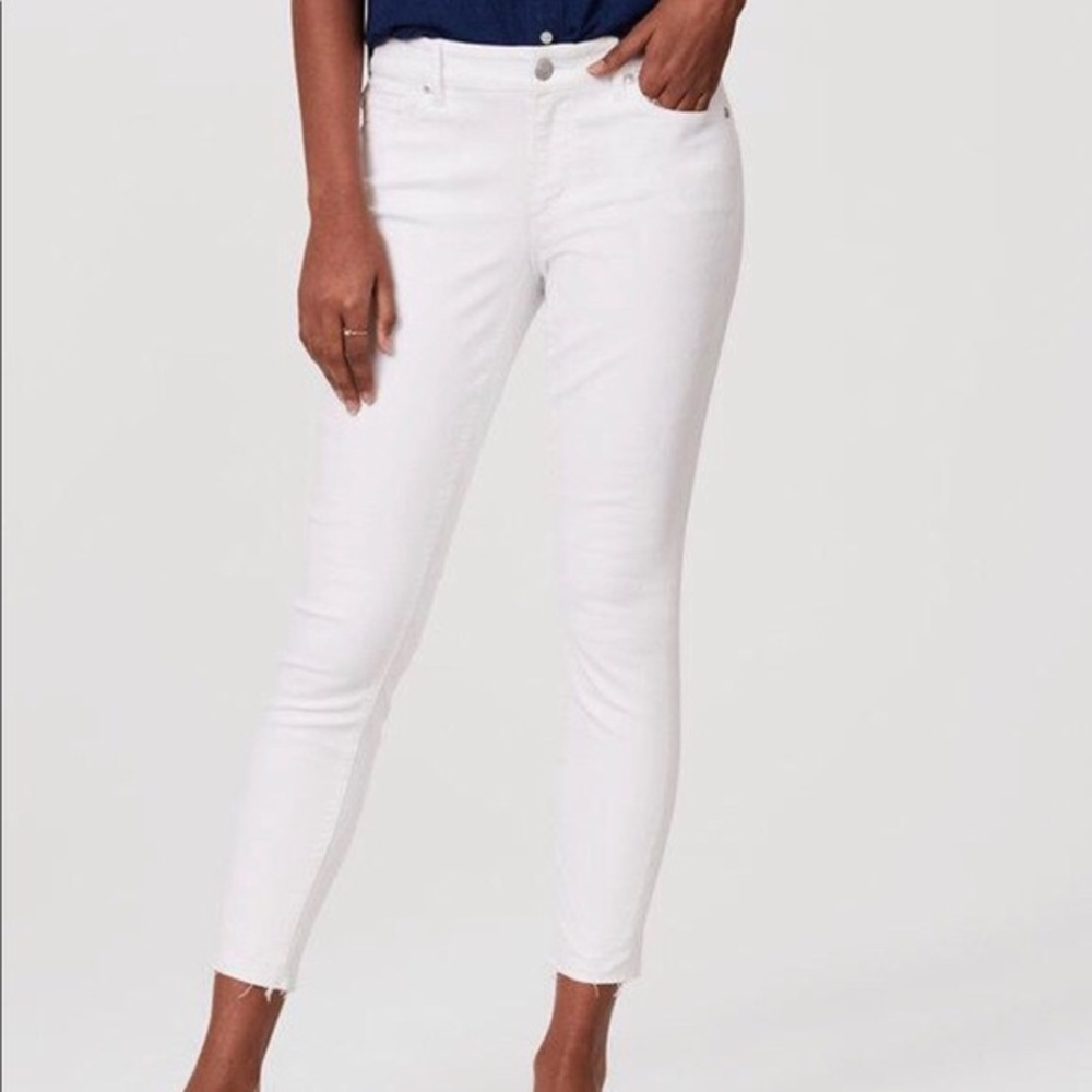 LOFT White Cropped Skinny Jeans